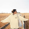 thumbnail image 5 of Jesus Loves You Hoodie Christian Faith Sweatshirts Gift for Women Men Oversized Long Sleeve Pullover Tops Y2K Streetwear, Beige, 5 of 5