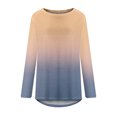 thumbnail image 4 of Idoravan Fashion Womens Casual Printing Pullover Tops Clearance Round Neck Long Sleeve Loose T-Shirt, 4 of 5