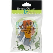 Eyelet Outlet Shape Brads 12/Pkg-Dinosaur