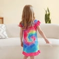 thumbnail image 5 of Jurebecia Girls Nightgowns Rainbow Sleepwear Night Sleep Dress Flutter Sleeve Pajamas Little Kids Toddler Soft Nightgown 120 cm 5-6 Years, 5 of 11