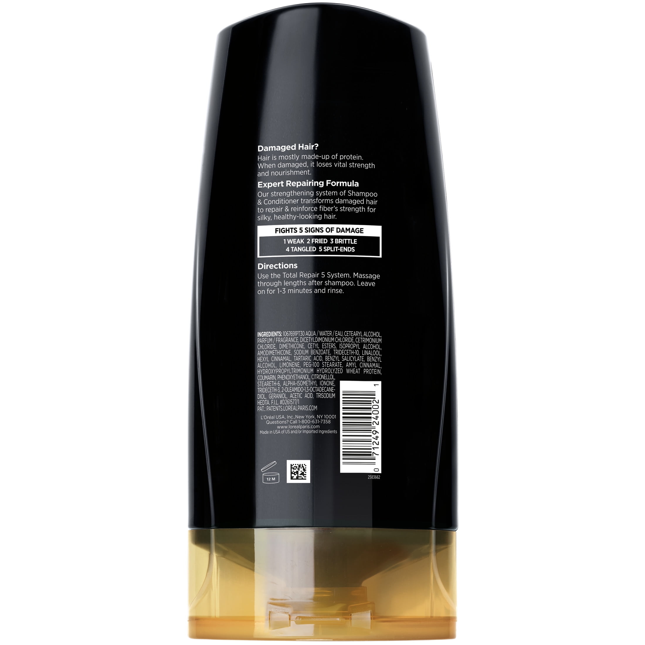 (2 pack) L'Oreal Paris Elvive Total Repair 5 Squeeze Conditioner, Repairs Damaged Hair, 25.4 fl oz