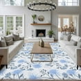 thumbnail image 3 of Large Area Rugs for Living Room Bedroom, Blue Spring Floral 6'x9' Rug Washable Carpet Runner Indoor Outdoor, Flowers Leaves Pastoral Botanical Non Slip Floor Mats Rug for Kitchen, Playroom, 3 of 8