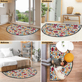 thumbnail image 7 of CURLYOOT Mexican Half Round Door Mat 40'' x 63'', Indoor Outdoor Entrance Rug, Semi Circular Area Rug, Non Slip Washable Absorbent Doormat, Traditional Flower Laundry Room Rug, 7 of 7