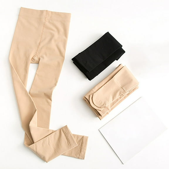 IWRICH Tights for Women Footless Lined Tights Soft Comfy Stockings Leggings Black One Size