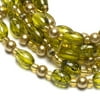 Cousin Glass Oval Green & Gold Strung Beads , 172 Piece