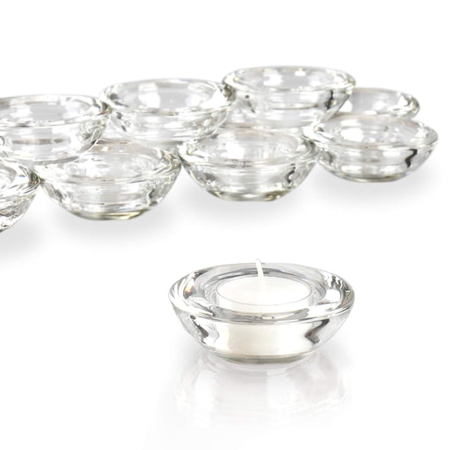 Juego de 12 portavelas Elivia de vidrio transparente para candelabros