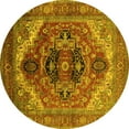 thumbnail image 1 of Ahgly Company Machine Washable Indoor Round Persian Yellow Traditional Area Rugs, 3' Round, 1 of 4