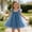 w93# Blue436, variant on Girls Summer Sequins Dress Solid Color A-Line Layered Round Neck Pleated Flutter Sleeves Performance Stage Clothes Breathable Elegant Birthday Party Wedding Mesh Tutu Dresses,Blue,3-4 Years
