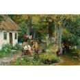thumbnail image 2 of Peder Mørk Mønsted 24x17 Black Ornate Framed Double Matted Museum Art Print Titled: Washing Day (1883), 2 of 5