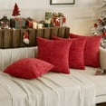 thumbnail image 2 of Christmas Red Pack of 4 Couch Throw Pillow Covers 20x20 Inch Soft Decorative Chenille Pillow Covers Farmhouse Accent Cushion Covers for Boho Home Decor Sofa Bedroom Living Room, 2 of 8