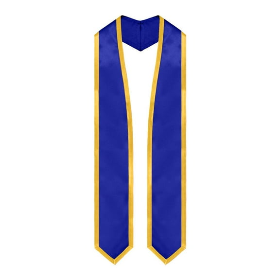 Endea Graduation Royal Blue/Gold Plain Graduation Stole with Trim Color  Classic End