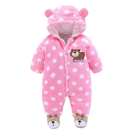 

Bwdbhd Baby Romper Newborn Baby Boy Girl Clothes Ruffle Solid Sweater Long Sleeve Romper Fall Winter Outfits Pink 3-6 Months