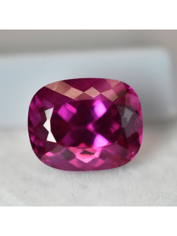 Gemsgrowth Natural Pink Burmese Ruby Loose Gemstone, 9.5 Carat, Cushion Cut, Certified, for Jewelry Making, Pendant, Ring, Necklace, Engagement