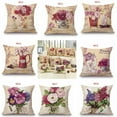 thumbnail image 3 of Marbhall 1Pc Nordic Flowers Throw Pillow Cover 45*45 cm Cotton Linen Couch Pillow Case for Sofa, Bed and Car Style 2, 3 of 3
