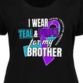 thumbnail image 4 of Inktastic Suicide Prevention I Wear Teal and Purple for My Brother Women's Plus Size T-Shirt, 4 of 5
