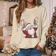 thumbnail image 2 of Towmus Christmas Sweatshirts for Women Plus Size Santas Printed Graphic Sweatshirts Crewneck Fall Pullover Tops, 2 of 6