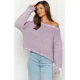 thumbnail image 3 of Suéter de punto para mujer, suéter informal holgado con cuello redondo, jersey con cordones y hombros descubiertos, otoño e invierno 2024, nuevas prendas de punto, 3 of 5