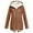 Coffee, variant on Women Solid Thickening Jacket Outdoor Plus Size Hooded Raincoat Windproof Winter Casual Jacket Women Vest Lightweight Women Hooded Jacket Women