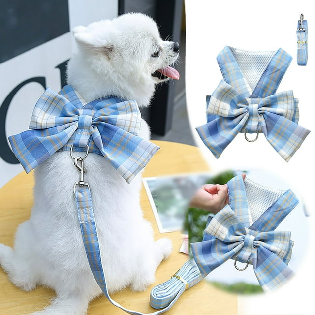 Harnais pour Chien Sangle de Poitrine avec Design Tissu Respirant Trois Couches Réglable et Sécurisé pour Petits Chiens pour Activités Intérieures et Extérieures Bandes Ventrales pour Chiens avec Boutons-Pression Lit pour Chien Âgé à Carreaux Moyen