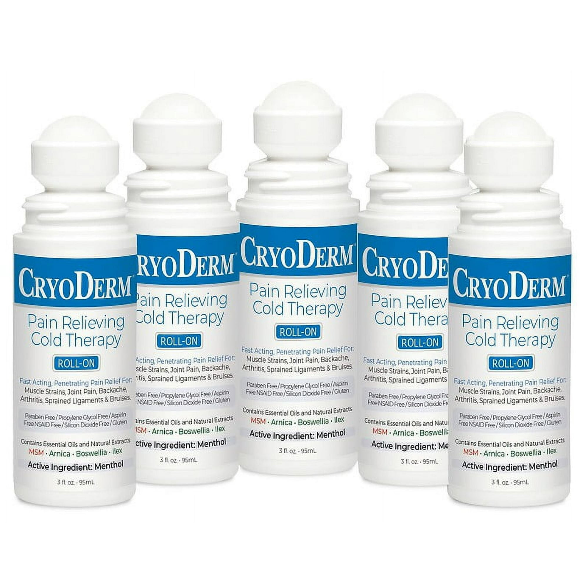 Cryoderm 3 oz Roll-On Package of 5