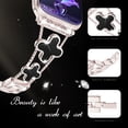 thumbnail image 3 of NYENElL Compatible for Apple Watch Bands 49mm 45mm 44mm 42mm 41mm 40mm 38mm, Women Glitter DiamondFour Leaf Clover Chain Strap for Apple Watch Series9/8/7/6/5/4/3/2/1/SE/Ultra Series, 3 of 5