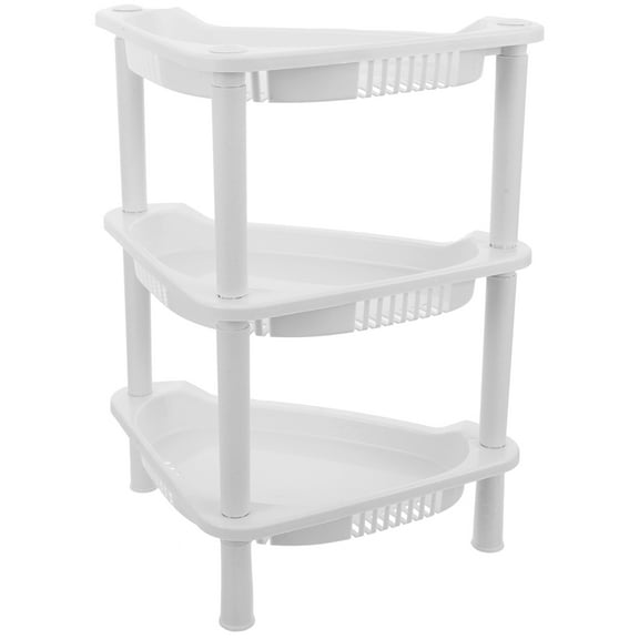 USHOBE 1Pcs Corner Shelf Stand 3 Layer Plastic Storage for Home Organization and Desk Use