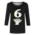 thumbnail image 4 of Birdeem Blouses Décontractées pour Femmes, Manches 3/4, Col Rond, Chandail, Haut Imprimé, Blouse Mode, 4 of 5