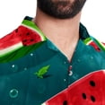 thumbnail image 5 of Watermelon Men's Hawaiian Shirt, Button Down Poplin Short Sleeve Casual Summer Beach Printed Unisex Shirts, 5 of 6