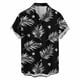 thumbnail image 5 of Ceisia Men's Breathable Four-Way Stretch Black Palm Leaf Print Cuban Collar Short Sleeve Hawaiian Beach Shirt Gift, 5 of 7
