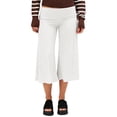 thumbnail image 2 of BUIGTTKLOP Capri Pants for Women Fold over High Waisted Stretchy Soft Yoga Pants Wide Leg Casual Flowy Cropped Trousers, 2 of 7