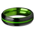 thumbnail image 2 of Green Tungsten Wedding Ring,6mm Wedding Ring,Black Wedding Band,Tungsten Carbide Ring,Anniversary Ring,Engagement, 2 of 3