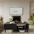 thumbnail image 1 of GloryStar Farmhouse Style Coffee Table with Storage, Rectangular 2-Tier Design and Sliding Door, Easy Assembly for Home or Bedroom, 1 of 7