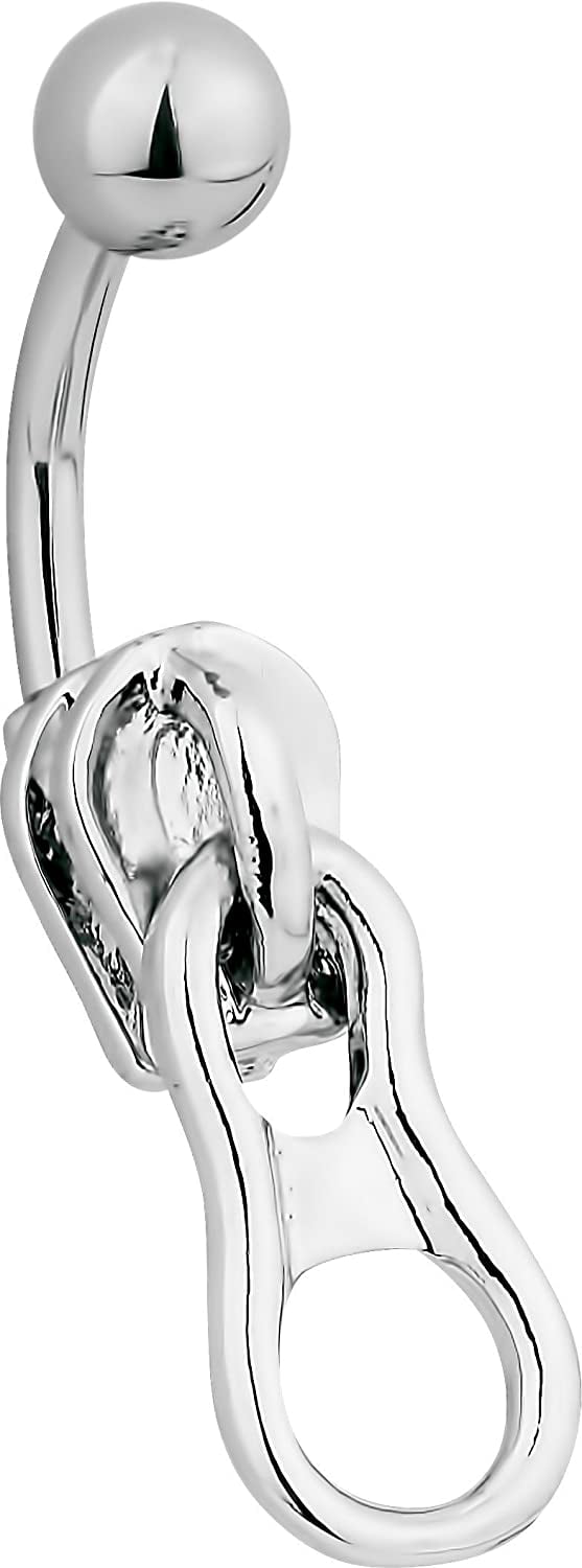 Surgical Steel Zipper Belly Navel Ring - Walmart.com