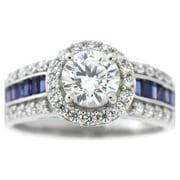 Brilliance Fine Jewelry Cluster White Diamond Ring, 925 Sterling Silver