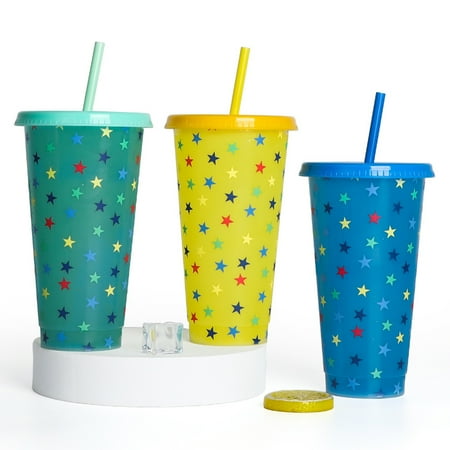 

Visland Color Changing Tumbler Cups with Lids Straws - Reusable Bulk Tumblers with Straws for Cold Drink - Plastic Cup Travel Tumbler for Adults & Kids