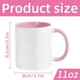 thumbnail image 6 of 11oz Sublimation Mugs with Pink  Handles & Interiors,Tazas para Sublimar, Xmas Gifts Bulk Mugs for Custom Designs & Branding, Bulk Mugs for Coffee, Tea, Latte, Soup, 12 Pack, 6 of 8