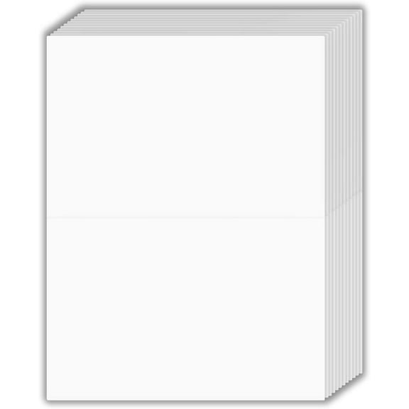 Extra Thick 100lb White Uncoated Cover Stock Half Fold Greeting Cards / Invitations, 5.5 X 8.5 Inches When Folded - 50 Cards Per Pack