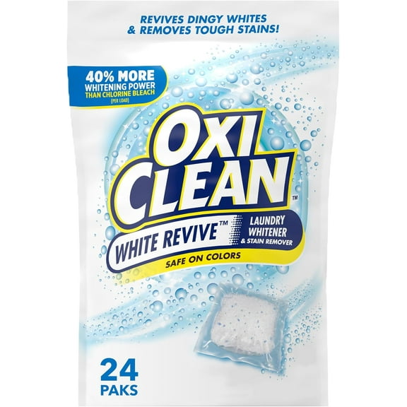 White Revive Laundry Whitener and Stain Remover Power Paks, 24 Count
