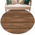 thumbnail image 2 of Brown Wooden Board 6ft Round Rugs, Simple Vintage Country Wood Grain Washable Non-Slip Area Rugs for Living Room Bedroom Kitchen, Soft Low Pile Dining Room Kicthen Circle Carpet, Indoor Floor Rug, 2 of 9
