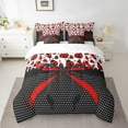 thumbnail image 2 of Manfei Cartoon Ladybird 7 Pieces Bedding Comforter Set,Kawaii Bow Full Bedding Set Lightweight,Polka Dots Fitted Sheet Flat Sheet,Ultra Soft Kids Bedroom Decor,Reversible, 2 of 7