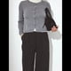 thumbnail image 4 of Cárdigan Corto para Mujer, Suéter de Punto de Larga con Botones para Vestidos y Jeans. Gris M, 4 of 10
