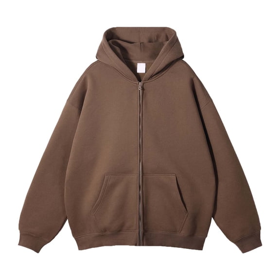 CONZONE Mens Winter Fleeced Hoodies Long Sleeve Pullover Hoodie for Men Zip Up Solid Thermal Hooded Sweatshirts With Pocket