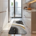 thumbnail image 4 of Black White Gold Marble Wave Dot Pattern Kitchen Rug Mat,Kitchen Runner Rugs Non Skid Washable,Decorative Kitchen Floor Mats for Kitchen,Sink,Laundry,17"x47.2", 4 of 7