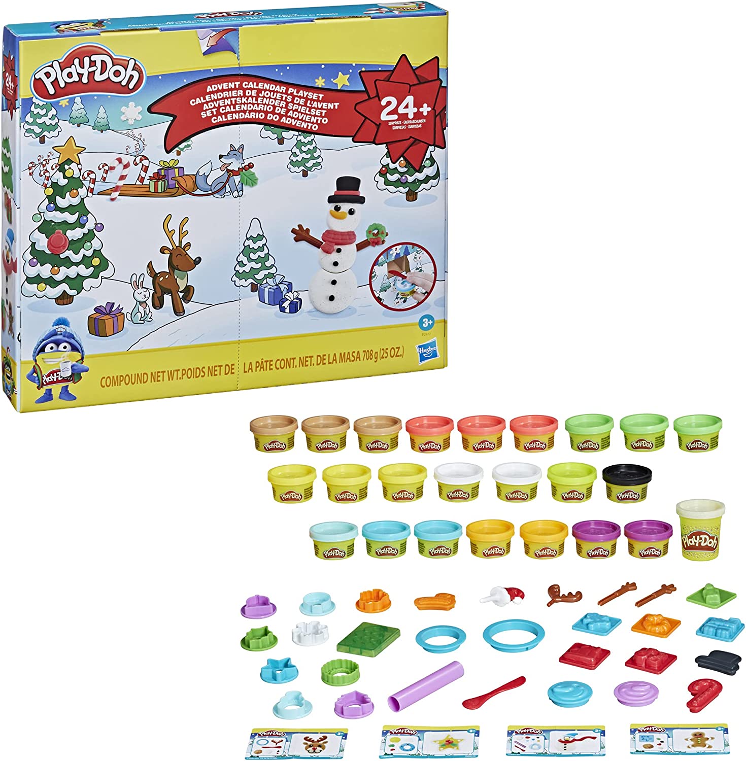 Play-Doh Advent Calendar Toy for Kids 3 Years and Up with Over 24 Surprise Accessories, Playmats, and 24 Cans, Assorted Colors, Non-Toxic - Walmart.com