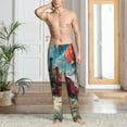 Zufioo Beautiful Red Train Hot Air Balloon Mens Pajama Pants Sleep