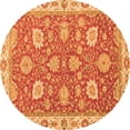 thumbnail image 1 of Ahgly Company Indoor Round Oriental Orange Modern Area Rugs, 7' Round, 1 of 4