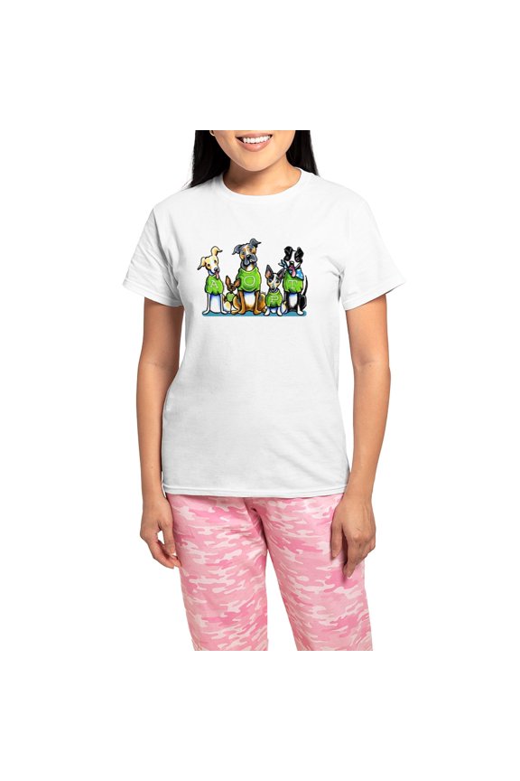 - Adopt Shelter Dogs DK Pajamas - Women's Short Sleeve Print T-Shirt and Pants Light Cotton Pajama Set