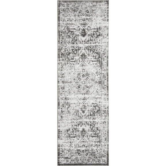 Loomaknoti Rhane Aliziaz 2' x 7' Ivory Oriental Indoor Runner Rug