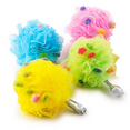 thumbnail image 1 of Pufs de malla de tamaño extragrande, hermosos colores, puf exfoliante para ducha para el santuario de su baño (colorido), 1 of 6