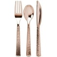 thumbnail image 2 of Lillian Cutlery Combo Box, Pebbled Polished Rose Gold, Heavyweight Plastic, Premium Tablesettings, 160ct, High Count, 2 of 5